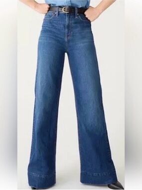 J. CREW 28P Wide Leg Denim trouser in Wesly wash BM847
